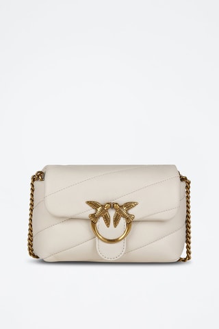 $Sac bandoulière en cuir de mouton Love Puff Baby - Blanc - Pinko