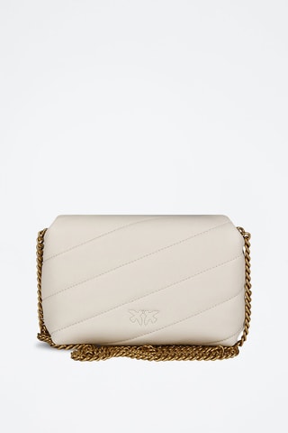 $Sac bandoulière en cuir de mouton Love Puff Baby - Blanc - Pinko