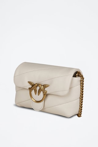 $Sac bandoulière en cuir de mouton Love Puff Baby - Blanc - Pinko