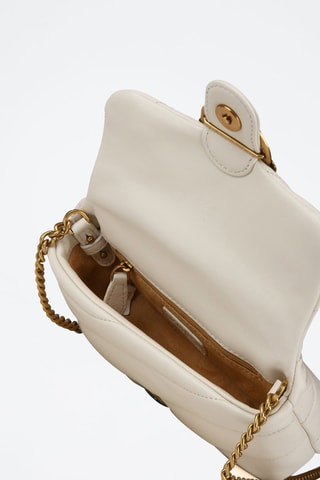 $Sac bandoulière en cuir de mouton Love Puff Baby - Blanc - Pinko