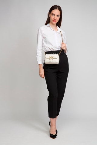 $Sac bandoulière en cuir de mouton Love Puff Baby - Blanc - Pinko