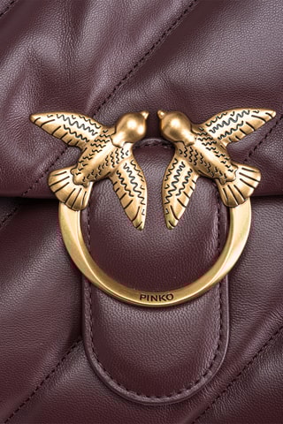 $Sac bandoulière en cuir de mouton Piccio - Marron - Pinko