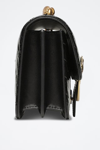$Sac bandoulière en cuir de mouton verni Love One - Noir - Pinko