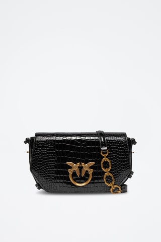 $Sac bandoulière en cuir de veau Love Berry H3 - Noir - Pinko
