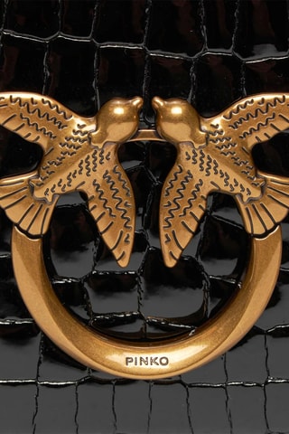 $Sac bandoulière en cuir de veau Love Berry H3 - Noir - Pinko