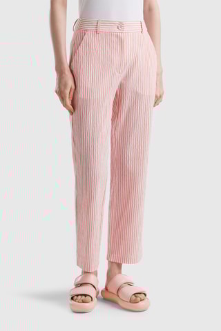 $Pantalon droit 7/8 Rose