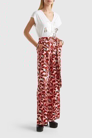 $Pantalon taille haute - Rouge