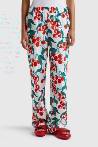 $Pantalon wide legs - Blanc