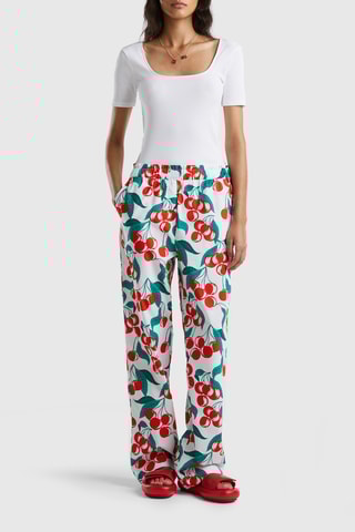 $Pantalon wide legs - Blanc