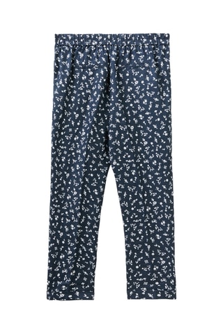 $Pantalon 7/8 en lin - Bleu foncé
