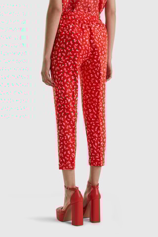 $Pantalon carotte 7/8 en lin - Orange