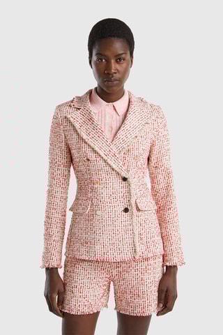 $Bomber en tweed Rouge