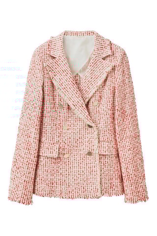 $Bomber en tweed Rouge