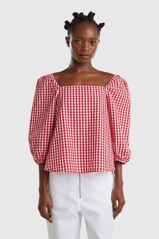 $Blouse en lin - Rouge