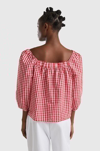 $Blouse en lin - Rouge
