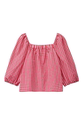 $Blouse en lin - Rouge