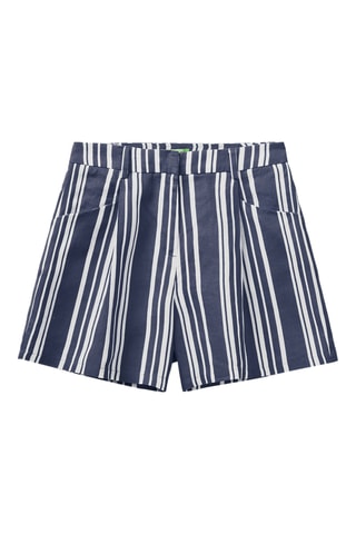 $Short en lin - Bleu foncé