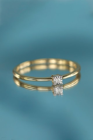 $Solitaire Pure - Or jaune et diamant