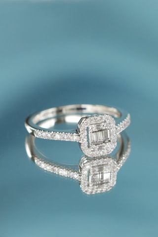 $Bague Solitaire Lumineux - Or blanc et diamants