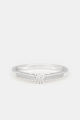 $Solitaire Antique - Or blanc et diamants