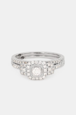 $Bague Malika - Or blanc et diamants
