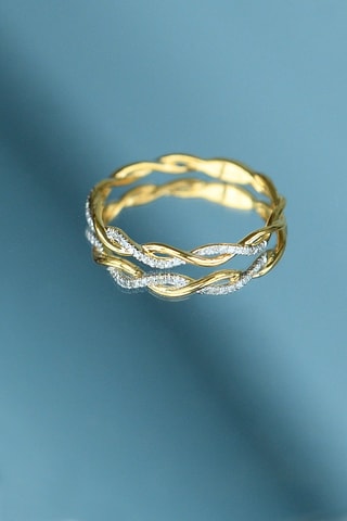 $Alliance Entortillement  Or jaune et diamants