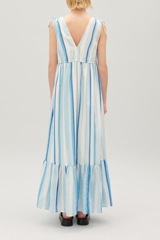 $Robe longue - Bleu et blanc