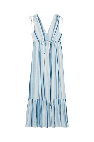 $Robe longue - Bleu et blanc