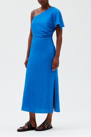 $Robe mi-longue - Bleu
