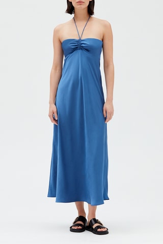 $Robe longue fluide - Bleu