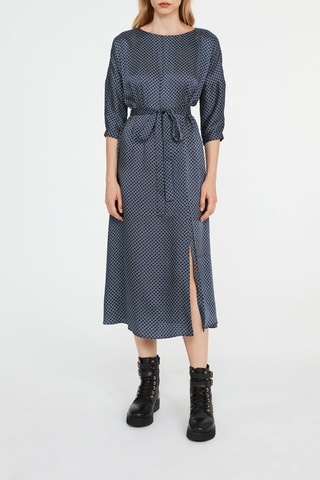 $Robe midi - Bleu marine