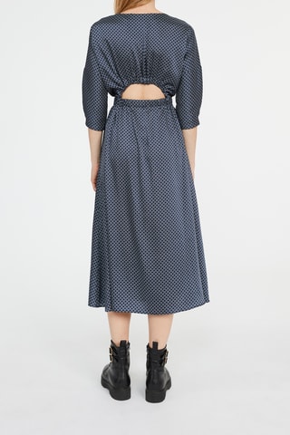 $Robe midi - Bleu marine