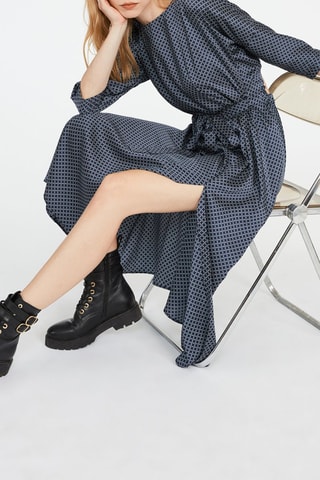 $Robe midi - Bleu marine