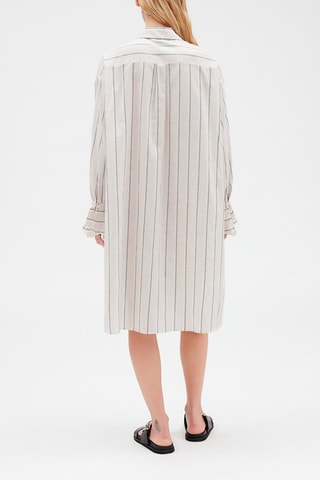 $Robe chemise mi-longue - Beige et gris