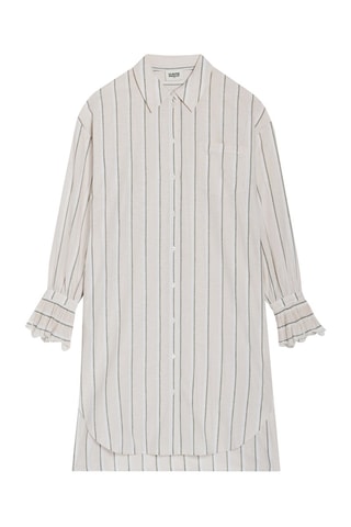 $Robe chemise mi-longue - Beige et gris