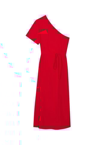 $Robe mi-longue ample - Rouge