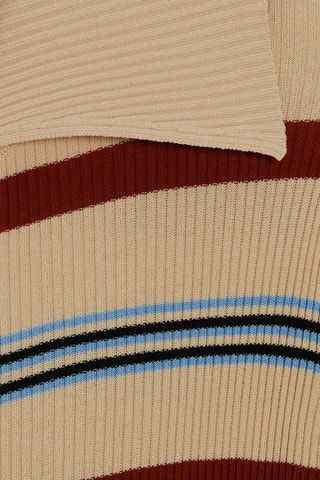 $Robe 3/4 rayée - Beige et marron
