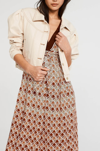 $Robe patineuse en soie - Marron et orange