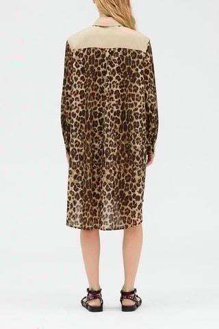 $Robe mi-longue portefeuille - Marron et camel