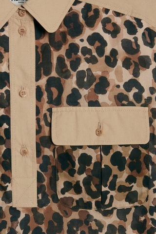 $Robe mi-longue portefeuille - Marron et camel