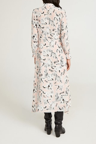 $Robe chemise - Saumon et blanc
