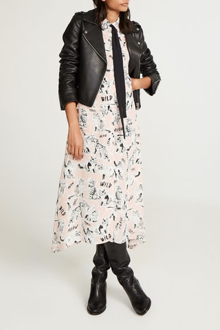 $Robe chemise - Saumon et blanc