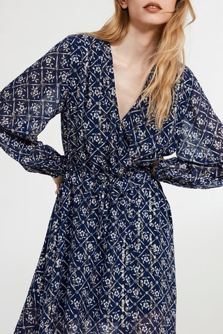 $Robe longue - Bleu marine