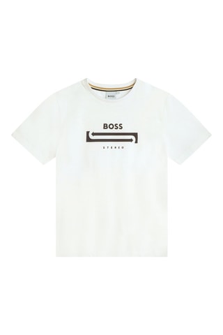 $T-shirt et bermuda - Blanc et ciel - Boss