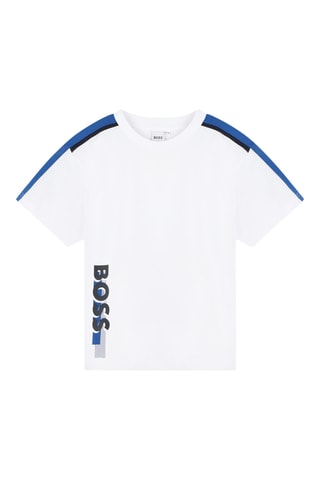 $T-shirt - Blanc et bleu - Boss