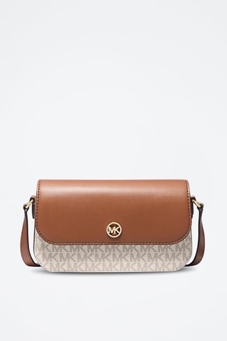 $Sac bandoulière en cuir - Marron et vanille