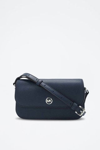 $Sac bandoulière en cuir - Bleu marine