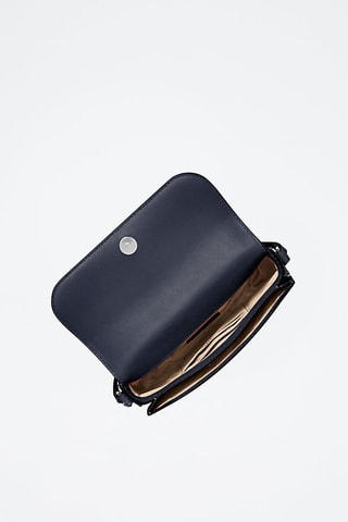$Sac bandoulière en cuir - Bleu marine