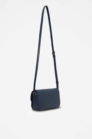$Sac bandoulière en cuir - Bleu marine