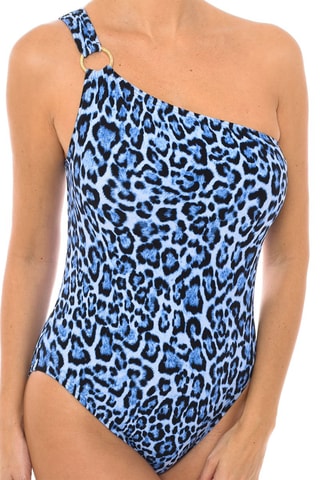 $Maillot 1 pièce asymétrique - Bleu